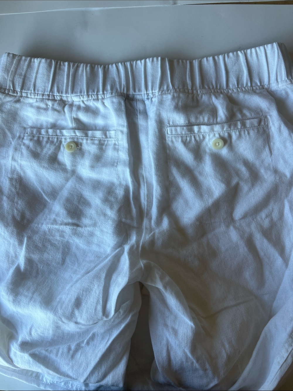 Athleta White Elastic Waist Linen Pants - Picture 4 of 12